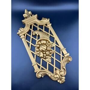 Vintage Gold Cornucopia Wall Hanging - Fall